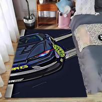 Racing Car Printed Carpet with Neon Style and Dark Background Design  Suitable for use as an anti-slip for living room bedroom sofas 40x60cm( 15x23in )