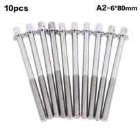 10Pcs 35/40/45/80Mm Metal Drum Tension Rods Replacement Drum Tight Screws Bolts Percussion Drum Repair Parts For Snare Bass as the picture white