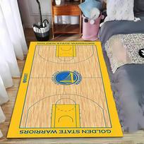 Golden State Warriors Krepšinio Aikštės Kilimas, Geltonas ir Medžio Raštas, Tinka naudoti kaip neslystantis elementas svetainės, miegamojo sofoms 40x60cm( 15x23in )