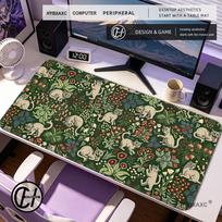 HYBXAXC  Medieval Cats Desk Mat Dark Floral Tapestry Large Mouse Pad  Weird Cat Office Decor Castlecore Gift 800x400x2mm