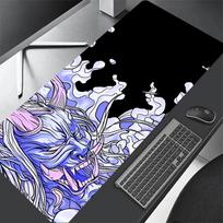 Ghost Face Anime Mouse Pad Japanese Game Devil Black Deskmat Computer Keyboard Mousepad XXL Computer Gamer Laptop ghost head mat 300x800x2mm yellow