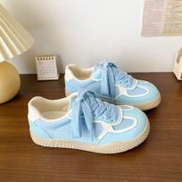 Cream Dexun Shoes New Year's Autumn New Canvas Lace-Up Breathable Comfortable Low-Top Shoes 35【foot length 22.5cm】 dangaus mėlyna spalva