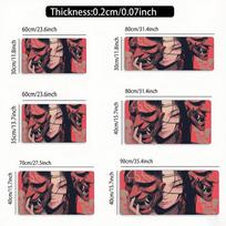 Large Mouse Pad PC Anime Sexy Girls Keyboard Rug Black and White Manga Mousepad Laptop Gaming Desk Mat XXL Devil Oni Mask Carpet 300x800x2mm