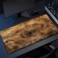 Large Dark Wood Grain Gaming Mouse Pad Extended XXL Desk Mat with Stitched Edges mmmm Thick 30x80x0.2cm