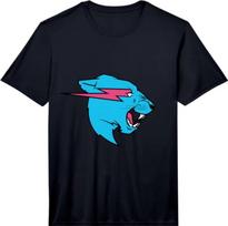 Mr Beast Juodojo Panteros Galvos Sportiniai Marškinėliai L