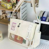 Y2K Japanese Harajuku School Bags for Teenage Girls New 2024 Transparent Itabag Crossbody Bag DIY Badges Display Plate Ita Bag Only Bag NO Toys