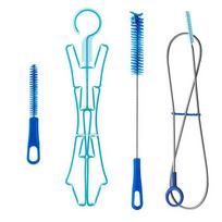 4 in 1 Water Bag Cleaning Kit Water Bladder Bag Cleaning Tube Hose Sucker Brushes Drying Rack Water Hydration Bladder Clean Tool mėlyna