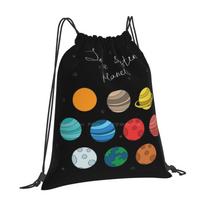 Saulės sistemos planetos. Doodle Iliustracija Naujienos Unisex Krepšiai Studento Krepšys Kuprinė Mokslas Dangus Saulės sistema Saturnas Plutonas OneSize