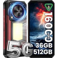 Refurbished - OUKITEL WP56 5G Smartphone Incassable 1000Lm 16000mAh 36Go+512Go/2To Android 15, 108MP+32MP 128dB Enceinte 6,8  FHD+/NFC/GPS/Rouge