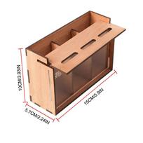 Pinigų taupymo dėžutė 3 skyrių medinė nuimama monetų taupymo organizatorius nešiojama namų monetų dėžutė šventinei dovanai pinigų dėžutė