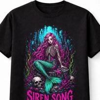 Siren Song Gothic Mermaid Skeleton Horror Fantasy Unisex TShirt S