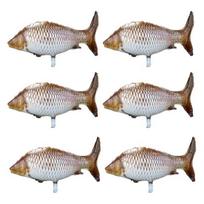 6 Pcs Fish Shaped Foil Balloons Realistic Carp Balloons for Fishing Themed Birthday Party Baby Shower Supplies Size#6pcs žalsvai mėlyna