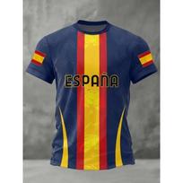 2026 m. vasaros Ispanijos futbolo marškinėliai vyrams Klasikiniai Dievo Ispanijos trumpomis rankovėmis marškinėliai Laisvalaikio apvalios apykaklės sportinio stiliaus T-shirt Vyriški drabužiai S