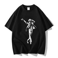 2026 Limited Edition Michael Jackson Pattern Men and Women New Summer T-shirts for Adults Parents  Y2K Fashion 4XL gray