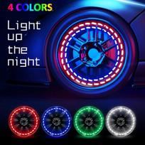 4 LED 13 Režimų Automobilio Vandeniui Atsparus Saulės Energijos Mirksintis Ratlankio LED Šviesos Lempa Spalvotas Automobilio Sprogimo Mirksintis LED Šviesa blue