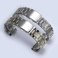 Stainless Steel 20mm Flat Lug Unisex Watch Strap with Double Press Folding Clasp 14mm sidabras