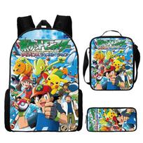 (44) 3PCS Kids School Bag Lunch Bag Pencil Case 01