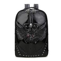 JIEROTYX Goth Warwolf kuprinė moterims ir vyrams žygiams kempingo nešiojamojo kompiuterio krepšiai vandeniui atsparūs unisex mokykliniai krepšiai vintage kniedės juoda