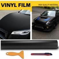 Autoparts Matte Black Vinyl Wrap Car Sticker Decal Film Bubble Free 150cm*30cm