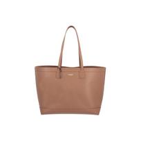 Burberry Prekės Ženklo Odinė Tote Rankinė Pirkinių Krepšys Pečių Krepšys Moteriškas Žemės Rudos Spalvos Basic Set (Bag + Dust Bag) ruda