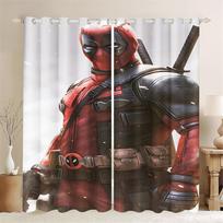 Deadpool Wolverine Animacinis Užuolaida Animacinis Madingas Tinka Miegamasis Vaikams Suaugusiųjų Dovanos Kambario Dekoras Užuolaidos Blackout Poliesteris Langų Apdaila W100*H130(CM)-Grommet top&2PCS
