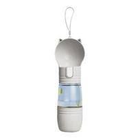 Dog Water Bottle Portable Leak-Proof Pet Water Dispenser with Drinking Bowl Travel Pet Food Water Feeder for Hiking Outdoor Walking pilka