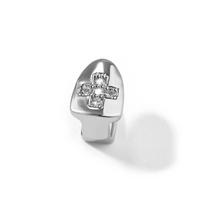 Hip Hop Cross Teeth Diamond Grillz Single Teeth Grillz Body Jewelry sidabras