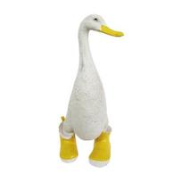 Yousheng Resin Duck Rain Boots Garden Statue, Weatherproof Outdoor Yard Decor, Rustic Farmhouse Lawn Ornament, Unique Front Porch Entryway Decor, A