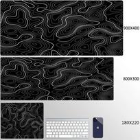 Esports Gamer Mouse Pad Topographic Mousepad White Black Control Strata Liquid Mausepad Gaming Keyboard Accessories Desk Mat XXL 800x300x2mm