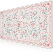 Cute Floral Bow Pattern Large Mouse Pad Non Slip Rubber Base Desk Mat for Office  Gaming 800x300x2mm