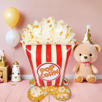 Inflatable Giant Popcorn Balloon Standing Realistic Foil Balloon Large Movie Night Birthday Carnival Party Decoration Other smaragdas