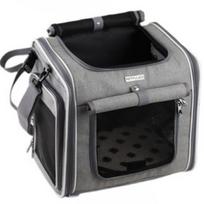 Foldable Bike Pet Carrier Front Mount Bicycle Basket for Small Dogs and Cats Cycling Breathable Travel Bag  Pet Products pilka spalva