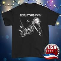 Lady Gaga born this way black T-shirt Unisex tee All sizes S-5Xl XA787 XL gray