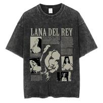 Lana Del Rey T-Shirts Graphic Print Washed Vintage Style Tees And Tops XL