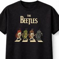 Vabalų T-shirt Mielas vabzdžių grupės The Beatles Unisex Juodas Grafinis Marškinėlis S