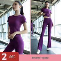 Petite Micro Flare Fitness Pants for Women - Hip Lifting Yoga, Pilates, Sports & Dance. XL
