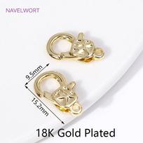 15.2*9.5mm 18K Gold Plated Lobster Clasps Fasteners High Quality Bracelet Connect Clasps DIY Bracelet Jewelry Making Accessories 2 pieces