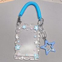 INS Star Chasing Transparent Acrylic Card Holder for Bus, Student, Campus, Meal Card Protection, Subway Stand-up