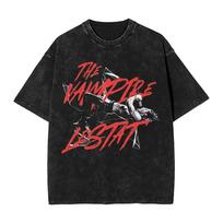 2026 Hot Sale New TVdrama The Vampire Lestat Graphic Print Retro Washed T-Shirt Men Women Cotton Solf Summer Tee Casual Oversized Top Short Sleeve Top L