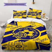 Maccabi Tel Aviv FC Pattern Bedding Set Quilt Cover Pillowcase Home Decor Gift (1 * duvet cover + 2 * pillowcase, without core) 135x200cm