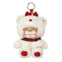 ROBOTIME Rolife Nanci Christmas Bear Plush Pendant Soft Lambswool Keychain for Bag Classic Holiday Decor Ideal Gift For Girl