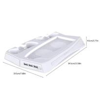 PS5 aušinimo ventiliatorius, PS5 aušintuvas, vertikalus stovas Playstation5 Digital Edition & Ultra HD žaidimų konsolei su dvigubu įkrovimo indikatoriumi, USB prievadai PS5 34*19*3cm balta