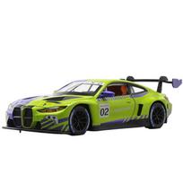 1/24 BMW M4 GT3 Alloy Sports Car Model Diecasts Metal Track Racing Car Vehicles Model Simulation Sound and Light Kids Toys Gifts violetinė/žalia