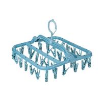 Foldable Plastic Clothes Drying Rack with 32 Clips for Underwear and Socks gray
