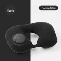 Inflatable U-shaped Travel Neck Pillow - Portable, Ergonomic, Height-Adjustable, Storable Milk Silk Design Single Neck Pillow