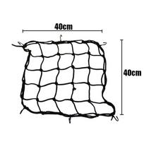 Universal 40x40cm Motorcycle Cargo Net - Stretchable Bungee Mesh for Helmet, Fuel Tank & Luggage Storage