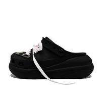 Crocs Classic Lined clog Sweetheart Bow EVA Playful and Cute Cool Classic Versatile Fashion Trend Hole Shoes Women Black 38-39 juoda