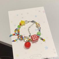 Dopamine color apple star beaded necklace new light luxury summer collarbone chain