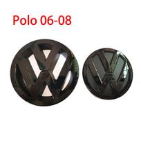 2026 m. „Hot VW VOLKSWAGEN“ 2 dalių pakaitinis blizgus juodas priekinis grotelių ženklelis + galinio bagažinės dangčio emblema, logotipas, skirtas „Volkswagen Polo 6R 6C“