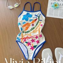 Painted Graffiti Printed Quick-dry One-piece Racing Swimsuit Conservative Sports Swimming Pool Competitive Competition Women L